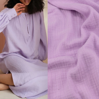 Stof muslin katoen paars 100% katoen 0,5m