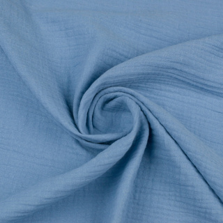 Stof mousseline katoen lichtblauw 100% katoen 0,5m