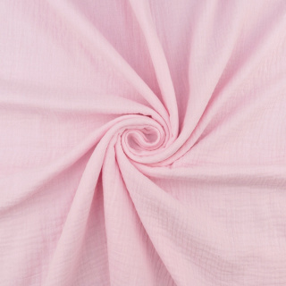 Stof mousseline katoen lichtroze 100% katoen 0,5m