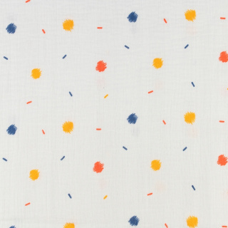 Stof mousseline 100% katoen ecru vlekken patroon 0,5m