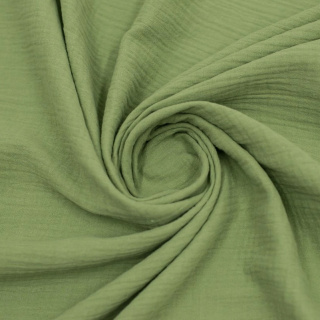 Stof muslin katoen olijfgroen 100% katoen 0,5m