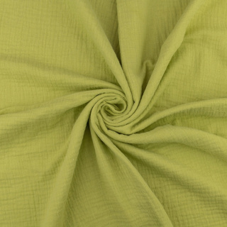 Stof mousseline katoen olijfgroen 100% katoen 0,5m