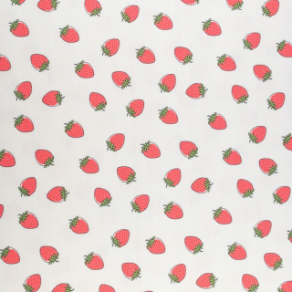 Tricot stof gladde joggingstof aardbeien patroon 0,5m