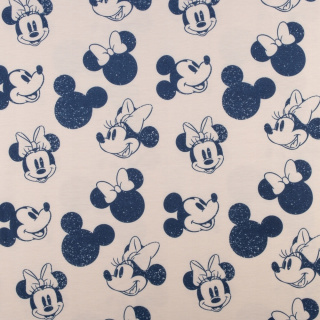 Beige joggingstof gebreide stof Mickey Mouse patroon 0,5m