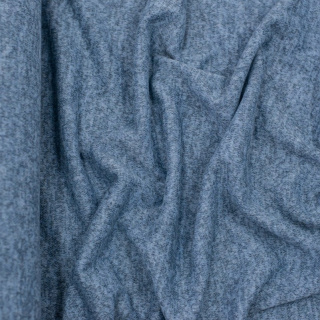Stof gebreide lichtblauwe melange elastisch 0,5m