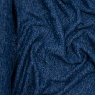 Stof gebreide saffier melange elastisch 0,5m