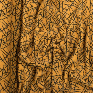 Stof angora gebreide mosterd vlek patroon 0,5m