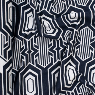 Herfststof gebreide stof zwart geometrisch patroon 0,5m