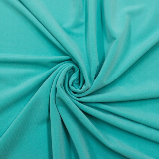 Stof Jersey ITY turquoise gebreide stof zonder patroon 0,5m