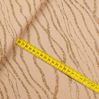 Stof Jersey ITY beige glitters gebreide stof 0,5m