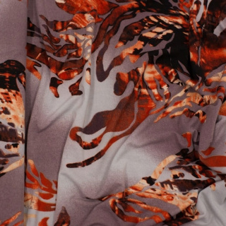 Stof Jersey ITY rood patroon gebreide stof 0,5m