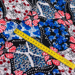 Stof Jersey ITY bloemen pailletten tricot 0,5m