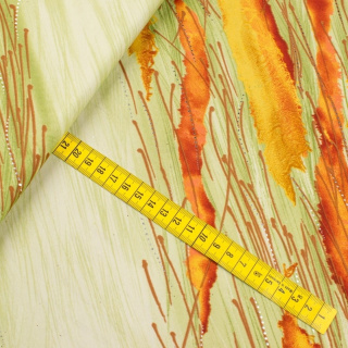 Stof Jersey ITY oranje patroon tricot 0,5m