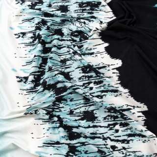 Stof Jersey ITY zwart glad patroon gebreide stof 0,5m