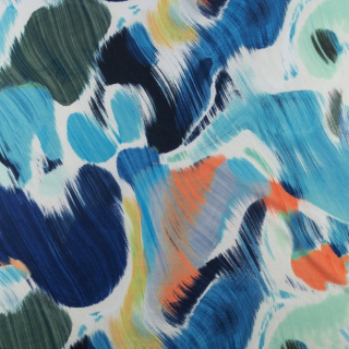 Stof Jersey ITY blauw glad patroon tricot 0,5m