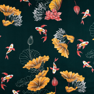 Stof Jersey ITY Kimo glad bloemen tricot 0,5m