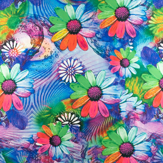 Stof Jersey ITY Kimo bloemen patroon tricot 0,5m