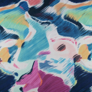 Stof Jersey ITY marineblauw glad patroon gebreide stof 0,5m