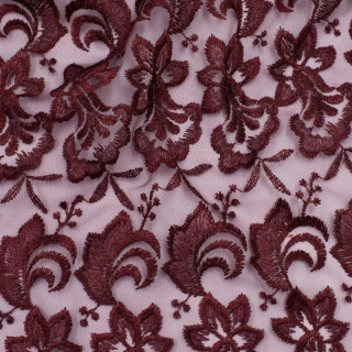 Stof kant gipiura bordeaux aan de achterkant 0,5m