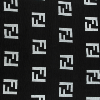 Stof American krepp zwart Italiaans patroon 0,5m