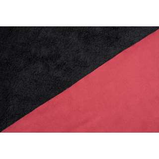 Rode suède stof gevoerd zonder patroon 0,5m