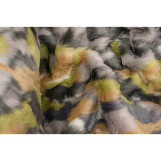 Stof kunstbont grijs patroon vlekken 0,5m