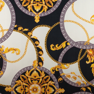 Stof Barbie Marchiano zwart glad Italiaans patroon 0,5m