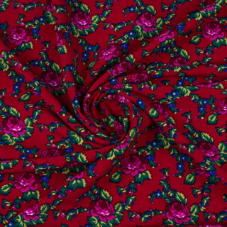 Krepstof rood volksmotief Bukovina 0,5m