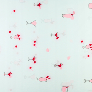 Stof Silki grijs-lichtblauw cocktails patroon 0,5m