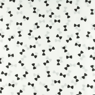 Stof Silki wit zwart vliegjes patroon 0,5m