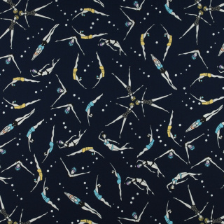 Stof Silki marineblauw gesynchroniseerde zwemmers 0,5m