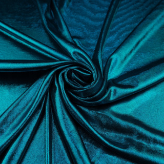 Stof gebreide metallic zeegroen glans 0,5m