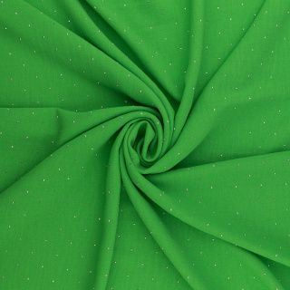 Stof American crêpe groen met steentjes 0,5m