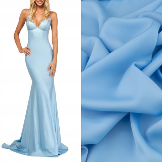 Stof voor avondjurken lichtblauw glad 0,5m