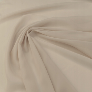 Chiffon stof beige glad zonder patroon 0,5m