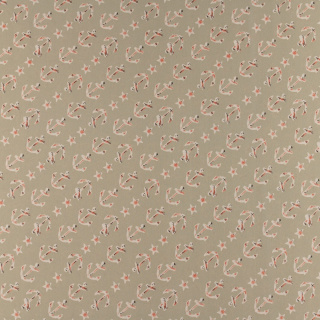 Chiffon stof beige glad anker patroon 0,5m
