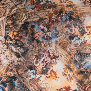 Chiffon stof zijde beige fresco's 0,5m