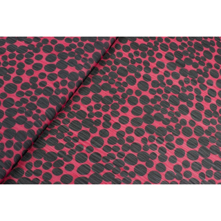 Chiffonstof amarant glad met erwtjes patroon 0,5m