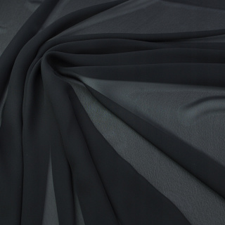 Stof chiffon zwart glad zonder patroon 0,5m