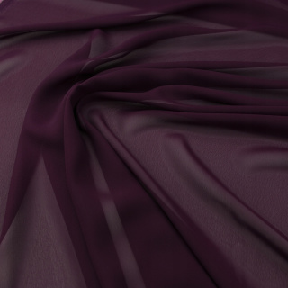 Chiffon stof aubergine glad zonder patroon 0,5m