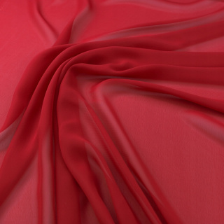 Chiffon stof rood glad zonder patroon 0,5m