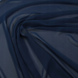 Chiffonstof marineblauw glad zonder patroon 0,5m