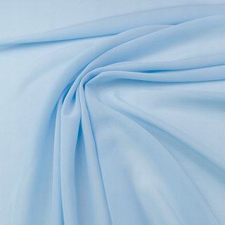 Stof chiffon lichtblauw glad zonder patroon 0,5m