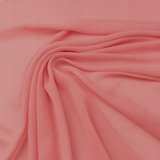 Stof chiffon vuilkoraal glad zonder patroon 0,5m
