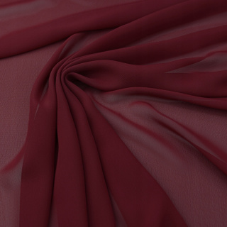 Donkere frambozenkleurige gladde chiffonstof zonder patroon 0,5m