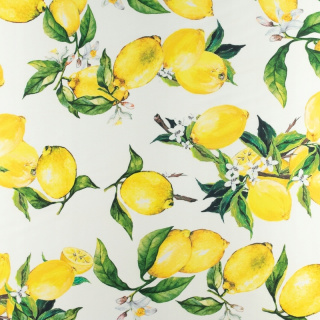 Chiffon stof zijde geel glad citroen patroon 0,5m