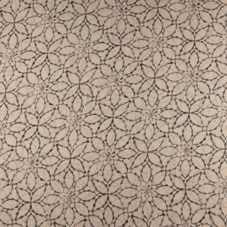 Chiffon stof gekreukt beige glad bloemen 0,5m