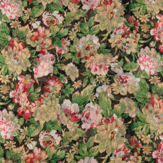 Stof chiffon zwart glad bloemen patroon 0,5m