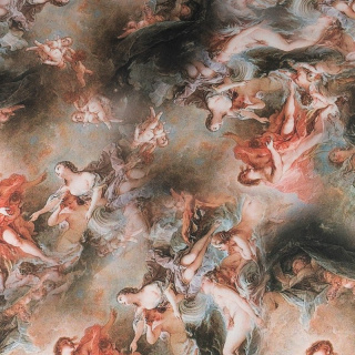 Chiffon stof zijde bruin glad fresco patroon 0,5m