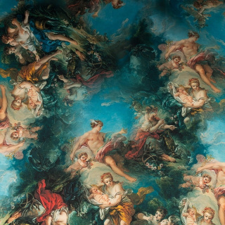 Stof chiffon zijde groen glad fresco patroon 0,5m